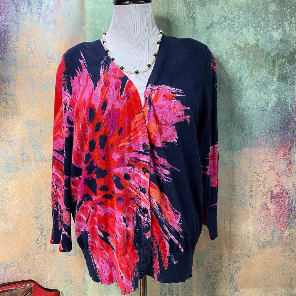 πLane Bryant Eyecatcher Abstract Design Cardigan